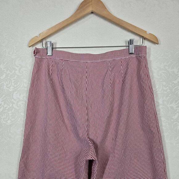 VTG Bill Blass Jeans Cropped Ankle Pants Red White Gingham Retro Cottagecore - Picture 9 of 16